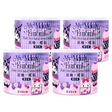 Aguchi 亞古奇 美樂蒂與酷洛米 紙軸螺旋棉花棒 300支, 4罐, 1組