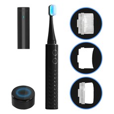 FUTURE LAB. 未來實驗室 Cold White 冷光白齒刷 附刷頭 3個, 黑色, 1組