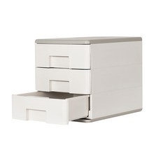 SHUTER 樹德 livinbox 玲瓏盒, 暖米灰本體抽屜+米灰上下蓋, 3層