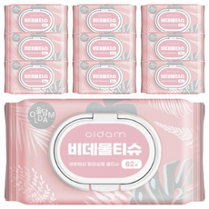 OLDam 可沖式濕紙巾 掀蓋型，62張 x 10包裝, 20包