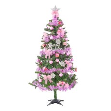 摩達客 耶誕特仕幸福型裝飾聖誕樹 浪漫粉紅佳人系款 5尺(150cm) 100燈LED燈串+1(USB充電式), 150 x 76cm, 綠色