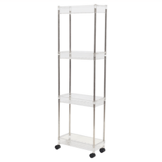 ONE HOUSE 喬伊可伸縮夾縫附輪收納架 OH-J100-2 1個, 4層, 透明色