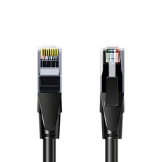 山澤Cat.6 1000Mbps高速傳輸十字骨架八芯雙絞網路線 8M, 黑色, 1條