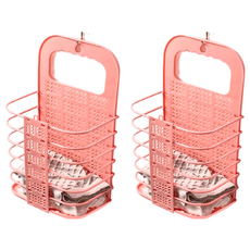 可折疊式髒衣收納籃 2個, 粉色