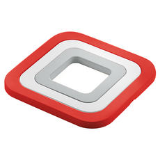 guzzini 3合1隔熱墊 15x15x1CM 耐熱120度C, 蘋果紅, 1組