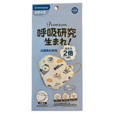 日本綠鼻子 KF94 口罩 1-3歲 婦幼款 小號, 比熊君, 1包, 2枚