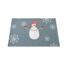 半島良品 防水防油隔熱皮革餐墊, 30 x 45cm, 雪夜小鎮, 1個