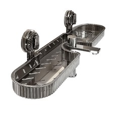 小麥購物 吸盤水龍頭置物架 400g, 透明灰, 1個