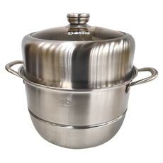 SHCJ 生活采家 DEBO系列不鏽鋼雙耳三層蒸煮複底湯鍋, 30cm, 1組
