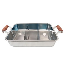 SEOJIN 不鏽鋼方形魚板湯鍋 韓國製造, 30cm, 銀色, 1個