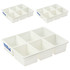 KEYWAY 聯府 你可 6格收納盒, 白色, 3個