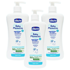 Chicco 寶貝嬰兒植萃洗髮精 500ml, 溫和不流淚配方，92%自然成分，含金盞花萃取，義大利製造, 3瓶