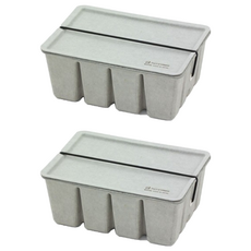 日本 MIDORI 環保素材紙漿收納盒, 168 x 119 x 167mm, 2個, 灰色