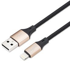 E-books XA11 蘋果 Lightning 鋁合金充電傳輸線 尼龍編織, 2m, 金色, 1個