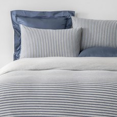 HOLA 和樂家居 自然針織條紋被套, 經典藍條紋