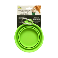 FFDPET 寵物折疊碗 小, 矽膠旅行碗, 附金屬掛勾, 200ml, 萊姆綠, 1個