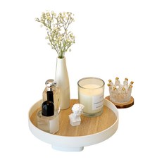 北歐風水墨石陶瓷蠟燭托盤 簡約時尚 適用於香氛蠟燭、香水、飾品收納, 圓形