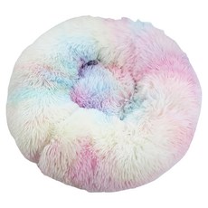 毛絨深度睡眠寵物睡窩, 1個, 粉色 + 藍色 + 黃色