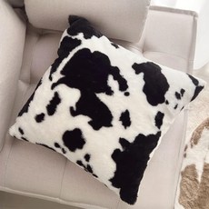 乳牛花紋雙面絨毛抱枕套 短絨毛