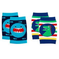ZOOCCHiNi 寶寶爬爬護膝套 Set 2, 適用年齡 6-12個月, 鯊魚 + 恐龍, 1包