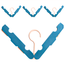 小麥購物 便攜摺疊衣架 G541 方形 34g, 藍色, 4個