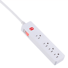 PX 大通1切4座電源延長線 2.7m 防雷突波吸收 過載自動斷電保護, 白色, 1條