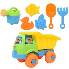 7件式卡車沙灘玩具組, 1公斤, 1組, 多色