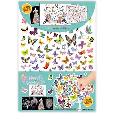 Sinwoo Factory 蝴蝶馬賽克貼紙附圖案紙，提升創意力，大人小孩皆宜, #501087, 1組