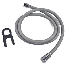 AQUADUO 自動排水軟管, 抗菌防霉, 360°旋轉, 柔軟PVC材質, 四層製造技術, 1.5m, 灰色