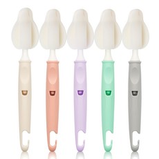 Lieto 嬰兒奶瓶奶嘴清潔刷 5入組 混和色, 5色混合, 5個