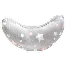 PeNi 培婗 3D透氣安全帶半月枕, 尺寸28cm x 15cm, 重量約125g, 1個, 灰粉星星
