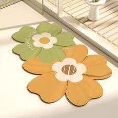 半島良品 造型花軟式吸水地墊, 蜜色維亞, 1個