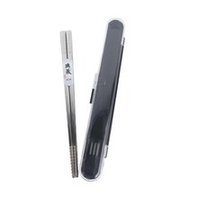 Axis 艾克思 316不鏽鋼攜帶型方形環保筷 台灣製 附透氣收納盒, 不鏽鋼色, 1雙, 單件