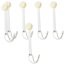 質零雙面沐浴刷 白色 6支 加長手柄設計 輕鬆清潔背部 刷毛溫和去角質