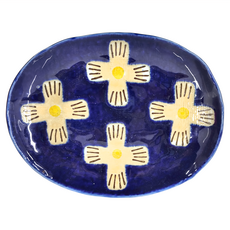 美濃燒 琉璃四葉草中皿 日本製 混和顏色 小菜盤, 1個