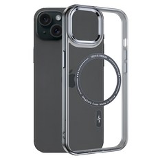 TOTU 拓途 iPhone 15 Pro 磁吸合金框防摔手機保護殼, 透明