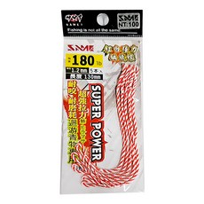 SAME 莎美 套鉤用編織線 180lb SSL-012180B 130mm, 紅白, 1包