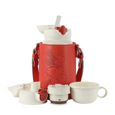 【BEDDY BEAR 杯具熊】四葉草兒童保溫壺(淘氣米奇) 附杯子與吸管 可愛米奇圖案, 630ml, 1個