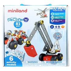 miniland 小小工程師81入組 配件81個 + 教學卡6張 26cm 4~9歲 591g, 1組