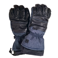 GOWELL 男款五指防水滑雪手套 頂級防水 觸控材質, 丹寧藍, 1雙