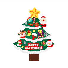 WIDE VIEW DIY毛氈背景掛飾 21掛件, 雪景聖誕樹, 100cm x 70cm