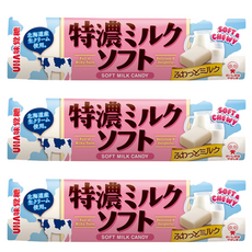 UHA 味覺糖 特濃牛奶味軟糖 北海道牛奶 口感Q彈 獨立包裝, 50g, 3條