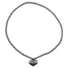 鈦赫茲愛心項鍊，圓珠部分6mm 愛心高寬厚1.9*2.5*0.8公分, 1條