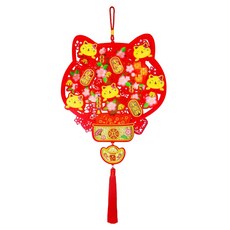 摩達客 春節開運 精緻刺繡 流蘇吊飾/掛飾, 滿滿招財貓 千萬兩