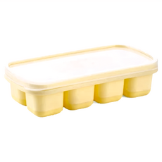 迷你製冰盒(8格) 材質: 矽膠 塑膠, 14 x 7 x 3.5cm, 檸檬黃, 4個