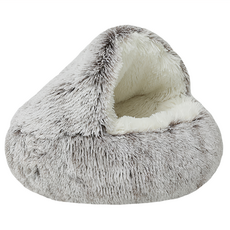 貓用半開形貝殼窩 直徑40cm 漸層咖啡色, 1個