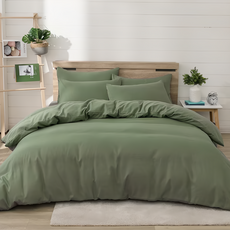 Ishur 伊舒爾 柔絲棉素色薄被套 L105 松葉綠, 單人