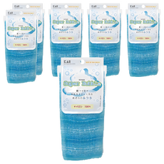 KAI 貝印 極細纖維浴洗巾 普 041LA0510, 藍色, 6條, 1入