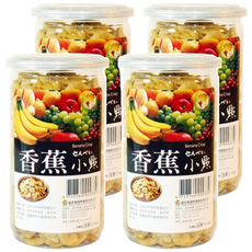 Global Garden 盛花園 香蕉脆片小點, 新鮮蔬果低溫處理, 全素食, 無添加任何化學成份, 210g, 4罐