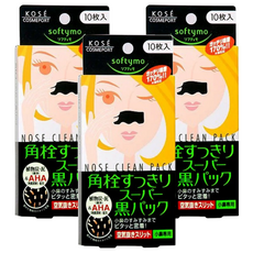 KOSE 高絲 softymo 絲芙蒂 女用粉剌清潔貼布 Set 角栓清潔鼻貼 含植物性保濕成份 及皮脂吸附, 10枚, 3盒